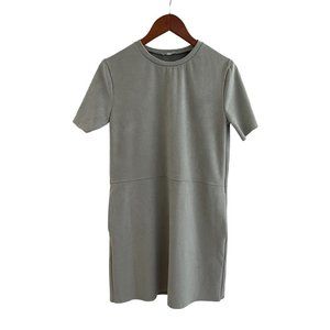 Zara Textured Faux Suede Mini Dress Seafoam Green Size Small